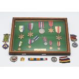 A group of WWII medals awarded to Petty Officer WJ Mure (Plymouth RN) Note Oak Leaf on the