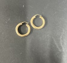A pair of 9ct yellow gold hoop earrings, approx. 2.83g
