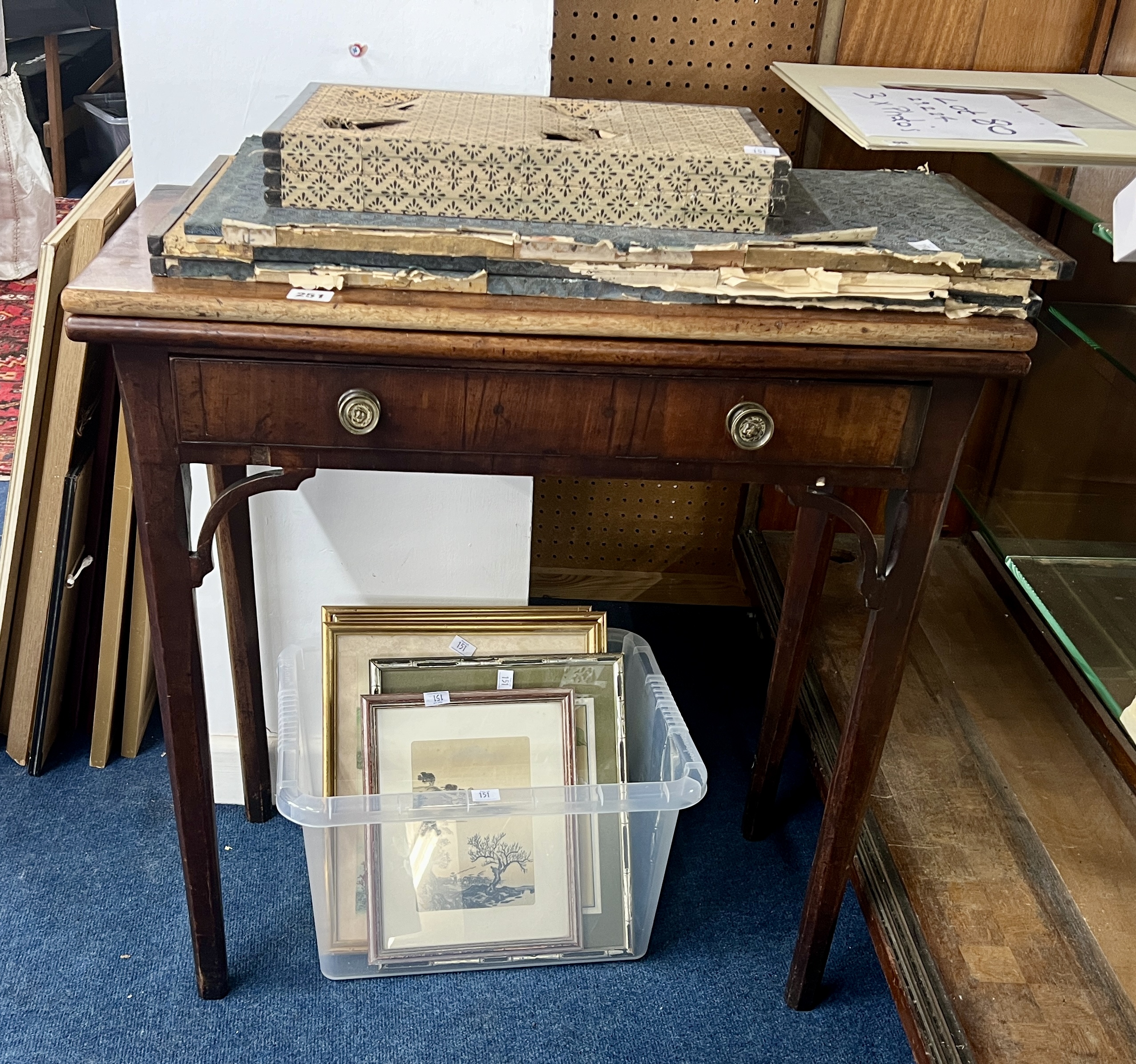 Antique mahogany fold over tea table.