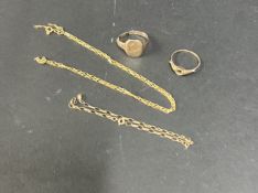 A small collection of 9ct gold jewellery, approx. 6.42g