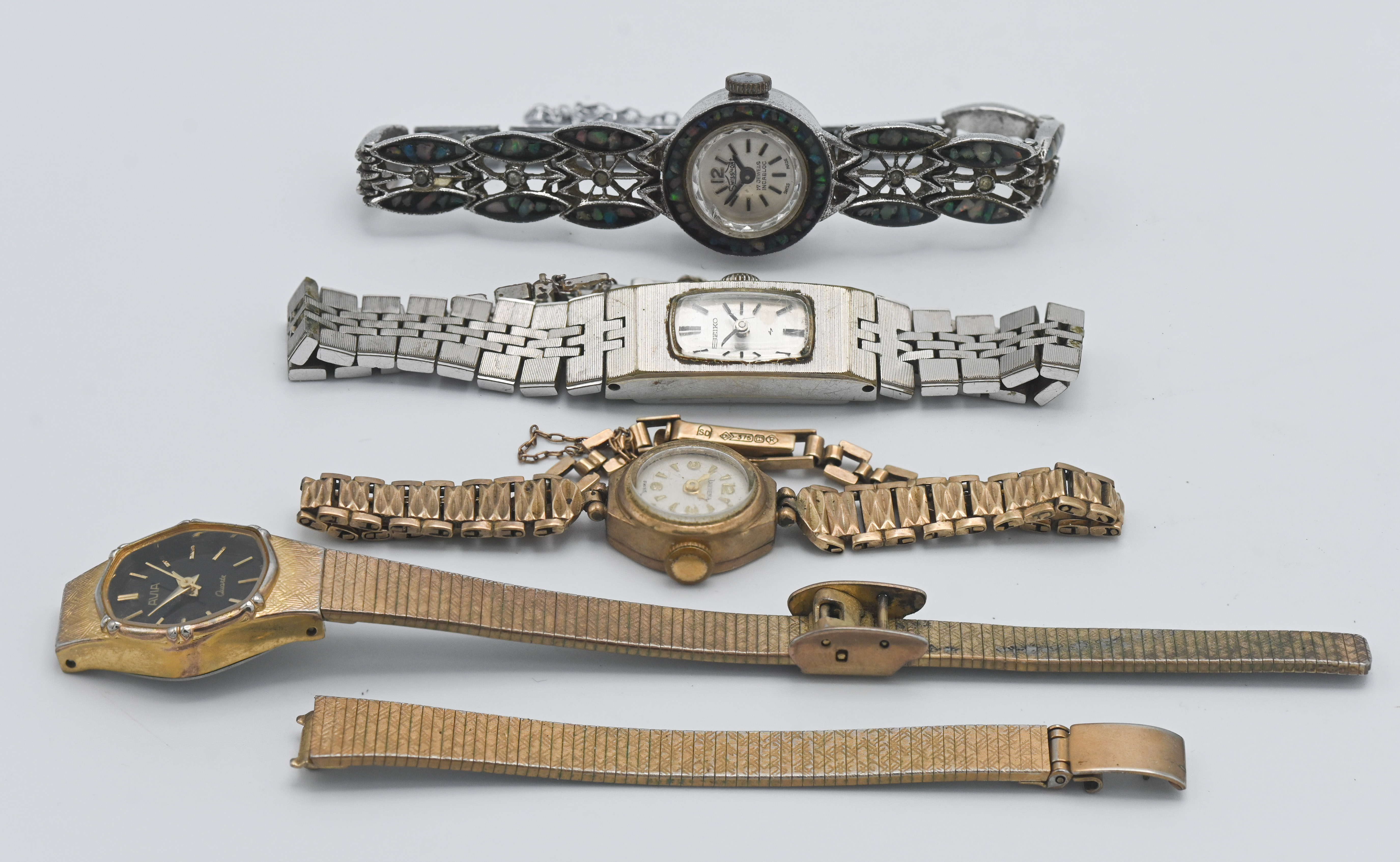 Four various ladies vintage wristwatches.