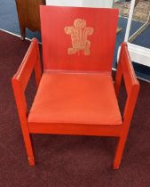 A Prince of Wales Investiture chair designed by Lord Snowden for Remploy, for Caernarfon Castle in