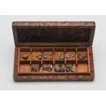 Two silver dress rings and a collection of various silver and white metal gents cufflinks