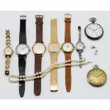 Collection of various watches and pocket watches, including Silver Remontior open faced pocket
