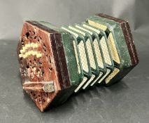 A Victorian concertina, 22 buttons.