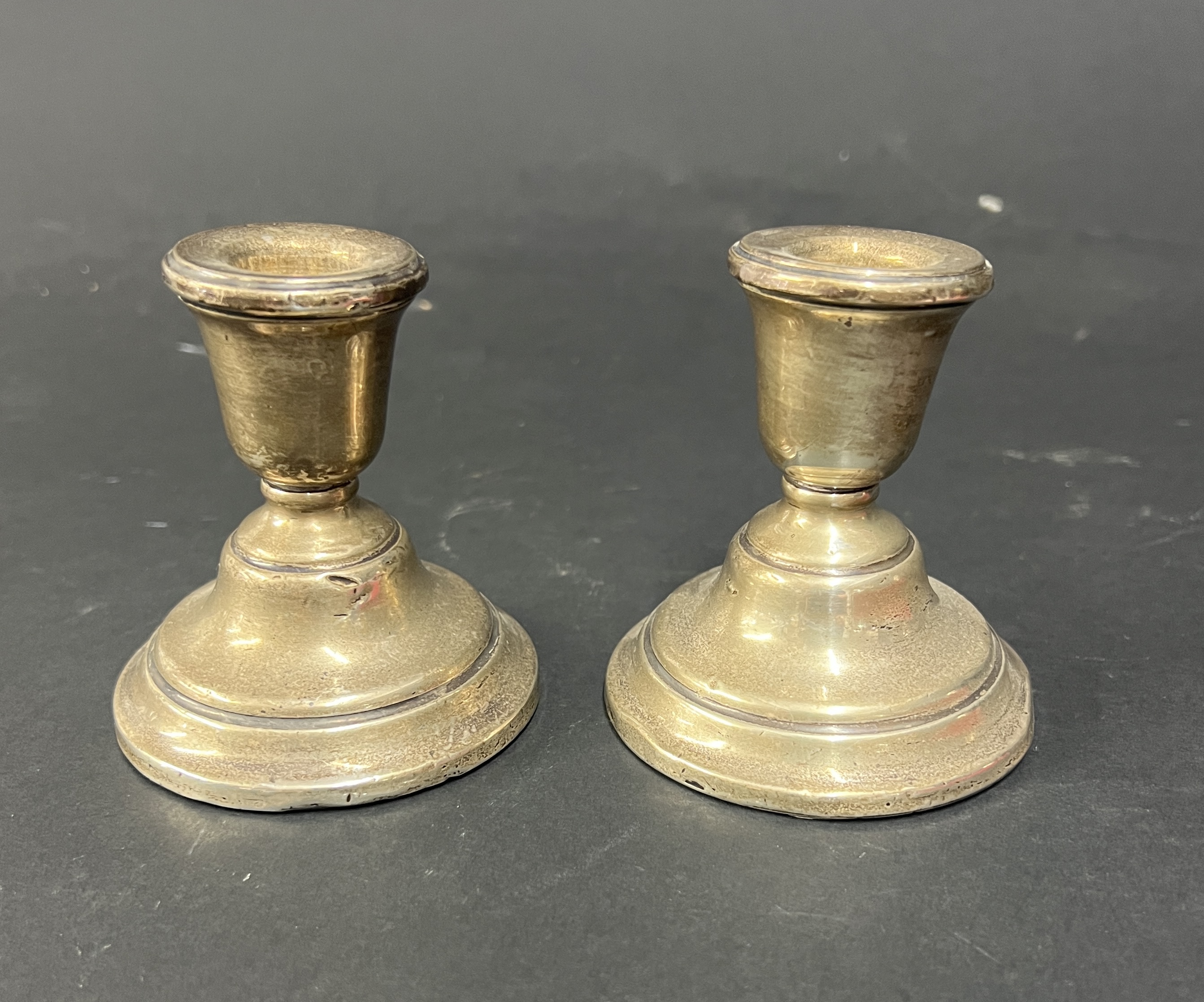 A pair of small silver desk candlesticks, Birmingham, circa 1959-60.