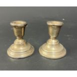 A pair of small silver desk candlesticks, Birmingham, circa 1959-60.