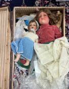 Two dolls including one marked HW Germany 6 1/2 composition and another AM Germany 996 in old
