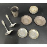 A collection of foreign silver including spoons, dishes etc, approx. weight 18.39oz.