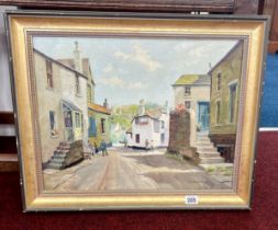 Sullivan Pugh, Oil on canvas 'Street in Old St Ives, Cornwall' Signed 35 x 45cm