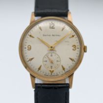 Smiths Astral, a gents 9ct gold manual wind wristwatch.