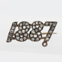 A Queen Victoria Golden Jubilee diamond brooch '1887'.