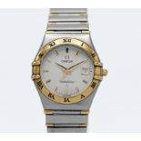 Omega, a ladies Constellation date wristwatch, Warranty card dated 1997, reference number 1382.30.