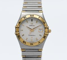 Omega, a ladies Constellation date wristwatch, Warranty card dated 1997, reference number 1382.30.