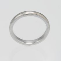 A white gold wedding band, believed to be 18ct but not tested, approx. 3.9g, size L.