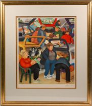 Beryl Cook (1926-2008), a signed edition print of 'Car Boot Sale', number 309/650, framed and