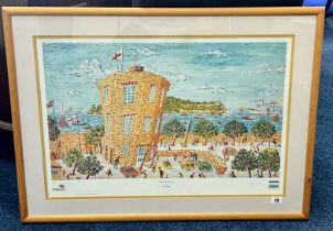 Roger Steppens, limited edition print, signed, mounted and framed, RNLI Plymouth, with certificate