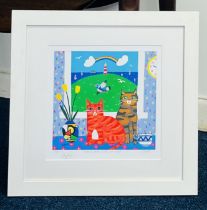 Arth Lawr, a signed limited edition print- 'Clarice and Cliff with tulips', number 1/50, framed