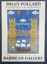 Brian Pollard, Signed Limited edition print of The Mayflower tied up at Tower Bridge. 42cm x 59cm,