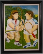 Beryl Cook (1926-2008) a large print 'Tennis' signed, edition number 218/200, framed and