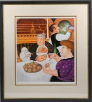 Beryl Cook (1926-2008) a signed limited edition print - 'Dining In Paris', number 133/650, framed