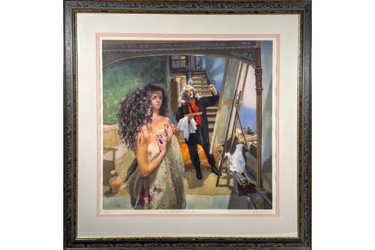 Robert Lenkiewicz (1941-2002), 'Painter with Anna / St Antony Theme', signed limited edition