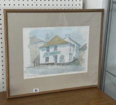 John Miller (1931-2002), The Mousehole, watercolour, inscribed ‘Old building in the fishing