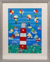 Gordon Barker, an original painting 'Smeaton's Tower, The Hoe', signed, 39cm x 29cm, framed and