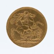 A George V 1918 full gold sovereign.