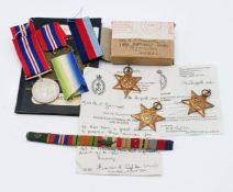 A group of WWII campaign medals awarded to Mrs A.C. Gemmell, she was a Stewardess on the