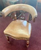 A Victorian mahogany framed Library Chair.