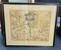 A 19th century sea chart, Plymouth Sound with cartouche marked 'Arthur of Torrington by Ct G