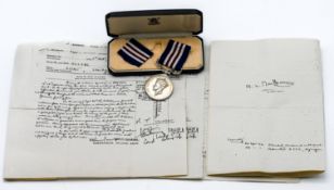 A George VI Military Medal (MM) awarded to Corporal Stanley Lunt for ‘Bravery in the Field’, stamped