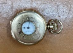 A gold plated Dennison pocket watch, approx total weight 107.7g.