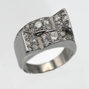 An impressive 1940s diamond fancy ring set in 18ct white gold, diamond weight approx 2ct, size L.