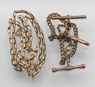 A 9ct gold necklace and a bracelet, approx 15.3g (2).