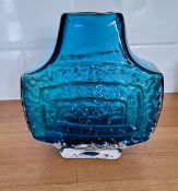 Geoffrey Baxter (British, 1922-1995) for Whitefriars, TV vase, Kingfisher Blue colourway,