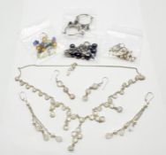 A collection of silver jewellery, overall weight 2oz.