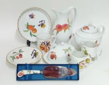 A large collection of Royal Worcester Evesham porcelain with printed fruit decoration, to include