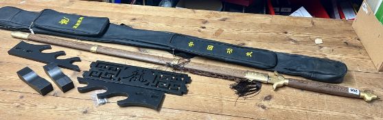 A collection of reproduction Chinese swords, to include two Chinese Ming Style, Tai Chi Jian