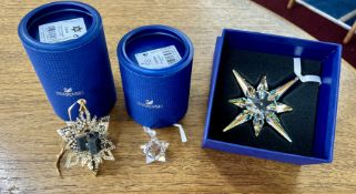 Swarovski Crystal Glass, Christmas Ornament Star AB 2018, Christmas Ornament Star Gold Tone and