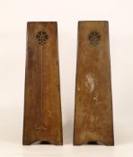 Pair Wooden Art Nouveau Inlaid Vases, height 31.5cm(2)
