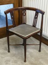 Edwardian mahogany corner chair