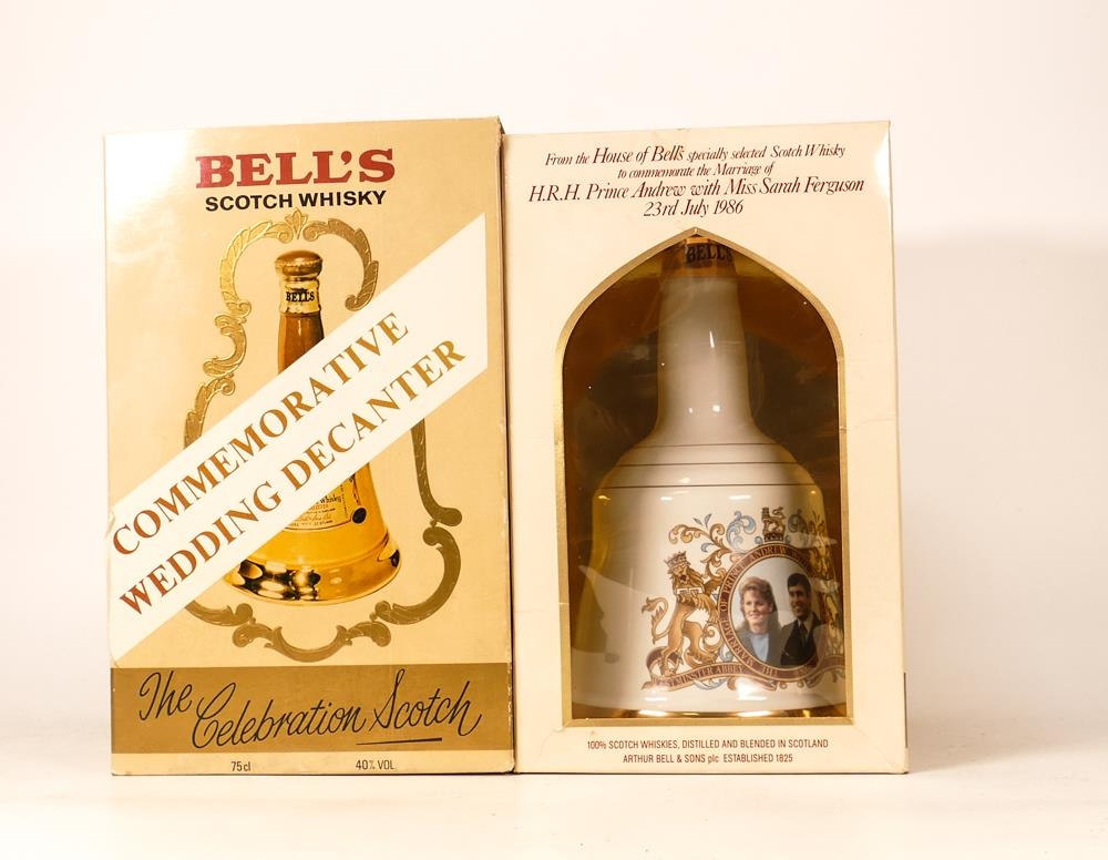 Two Boxed Sealed Bells Whisky Scotch Decanters(2)