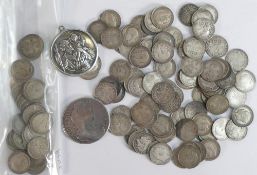 119.8 grams of UK pre 1920 .925 silver 3 pence coins, together with 49.8g pre 1946 3d coins. Plus