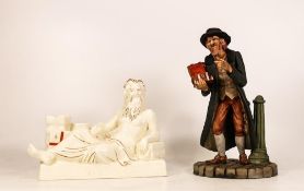 Royal Doulton Character figures Old Father Thames HN2993 and a resin figure Fagin (2)