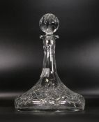 Boxed Thomas Webb Cut Glass Crystal Antonio Ships Decanter, height with stopper 27cm