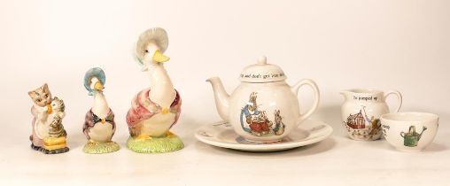 Royal Albert Beatrix Potter Figures Jemima Puddleduck, Beswick Bp3 Jemima Puddleduck & Tabatha