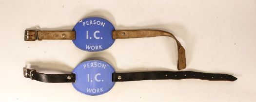 Two British Rail Person I.C. Work with leather straps and buckles