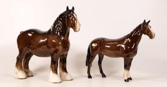 Beswick 818 shire together with Huntsman horse 1484 (2)